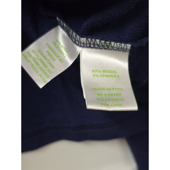 Lilly Pulitzer Areli Pullover Dk Blue Tunic Lattice Back Top-Size Medium Long - Picture 4 of 6